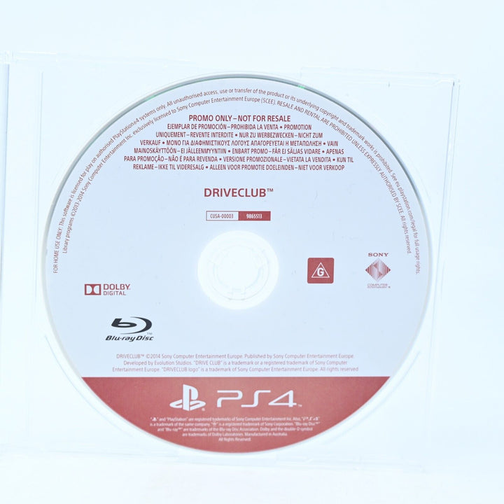 Driveclub - Promo Disc - Sony Playstation 4 / PS4 Game - Disc Only - MINT DISC!