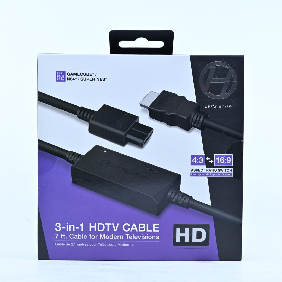 Hyperkin 3-in-1 HDTV Cable - Nintendo Gamecube Accessory / N64 Accessory