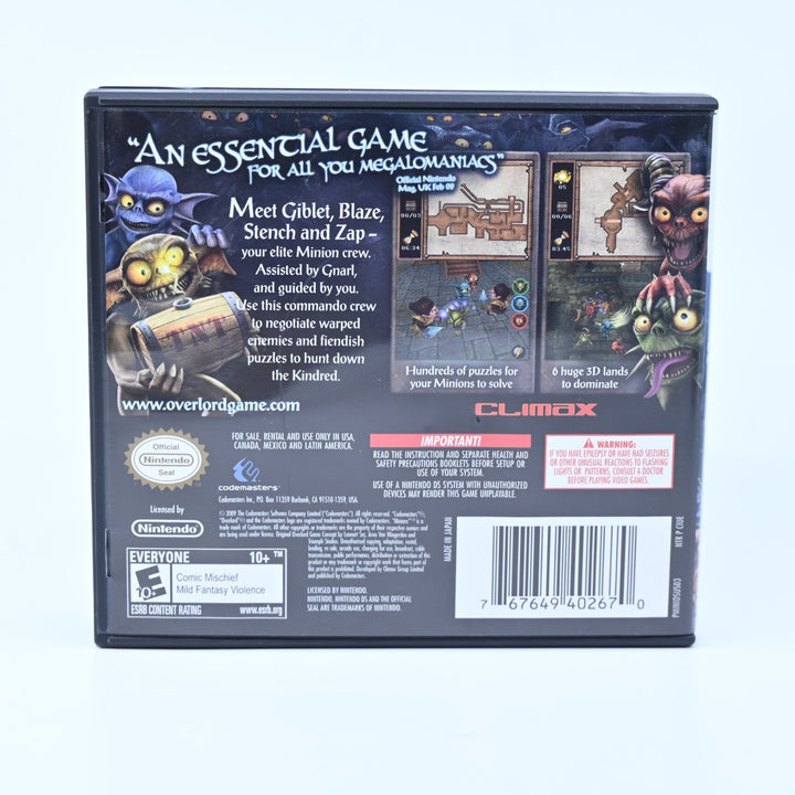 Overlord: Minions - Nintendo DS Game - PAL + Manual - FREE POST!