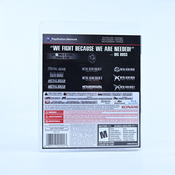 Metal Gear Solid: The Legacy Collection - Sony Playstation 3 / PS3 Game + Manual