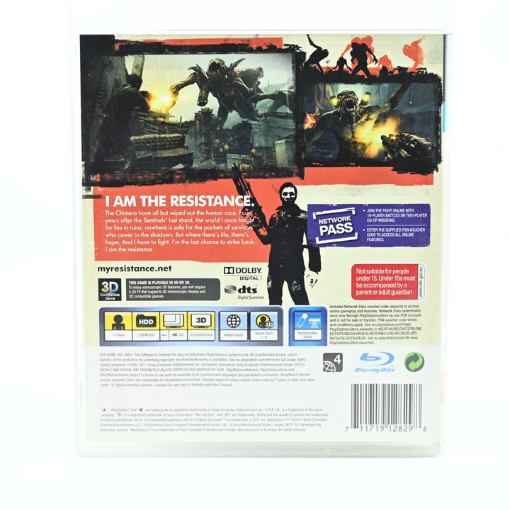 Resistance 3 - Sony Playstation 3 / PS3 Game - MINT DISC!
