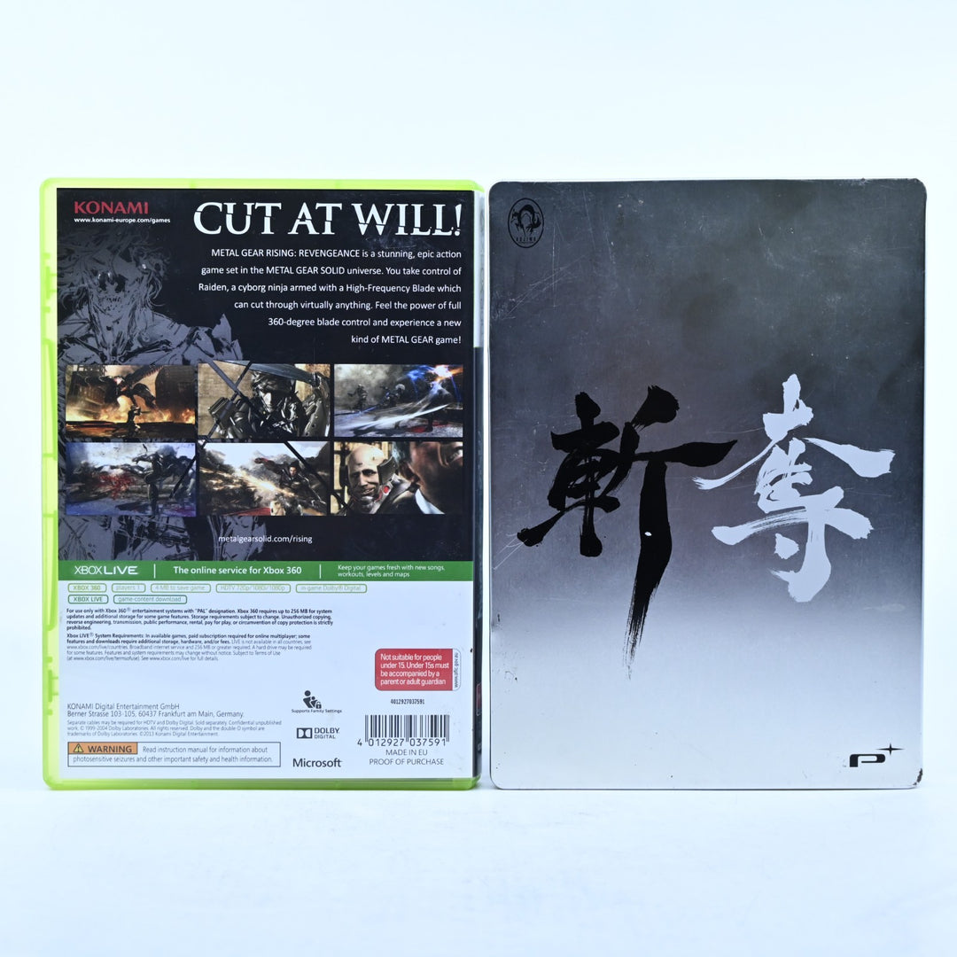 Metal Gear Rising Revengeance + Steelbook - Xbox 360 Game + Manual - PAL