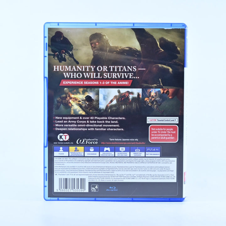 A.O.T. 2: Final Battle - Sony Playstation 4 / PS4 Game - MINT DISC!