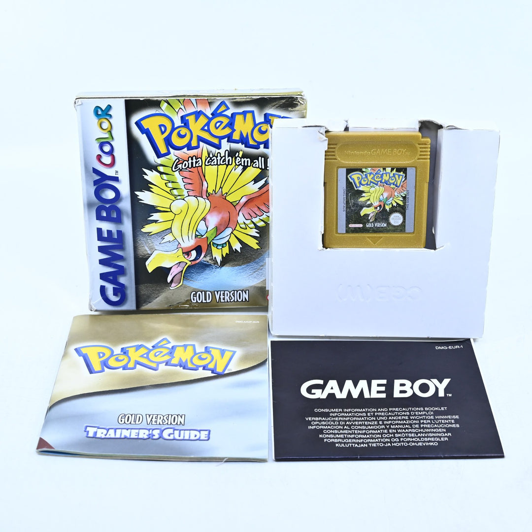 Pokemon Gold Version - Nintendo Gameboy Color Boxed Game - PAL - NEW BATTERY!