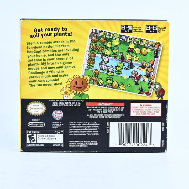 Plants Vs. Zombies - Nintendo DS Game - PAL + Manual - FREE POST!