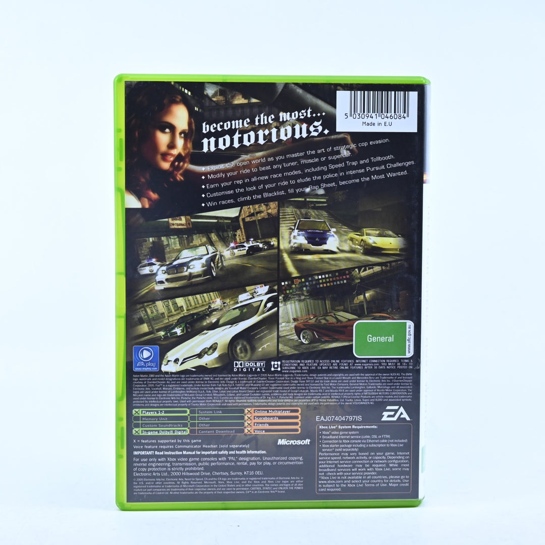 Need for Speed: Most Wanted - Original Xbox Game + Manual - PAL - MINT DISC!