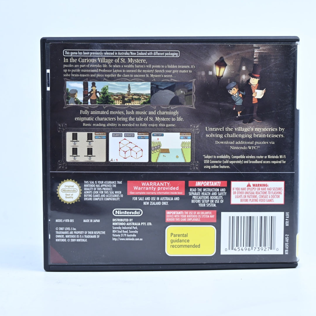 Professor Layton and the Curious Village - Nintendo DS Game - PAL + Manual