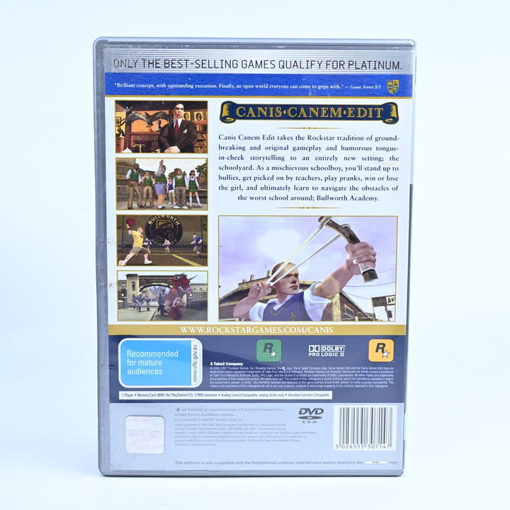 Canis Canem Edit - Bully - Sony Playstation 2 / PS2 Game + Manual + Map - PAL