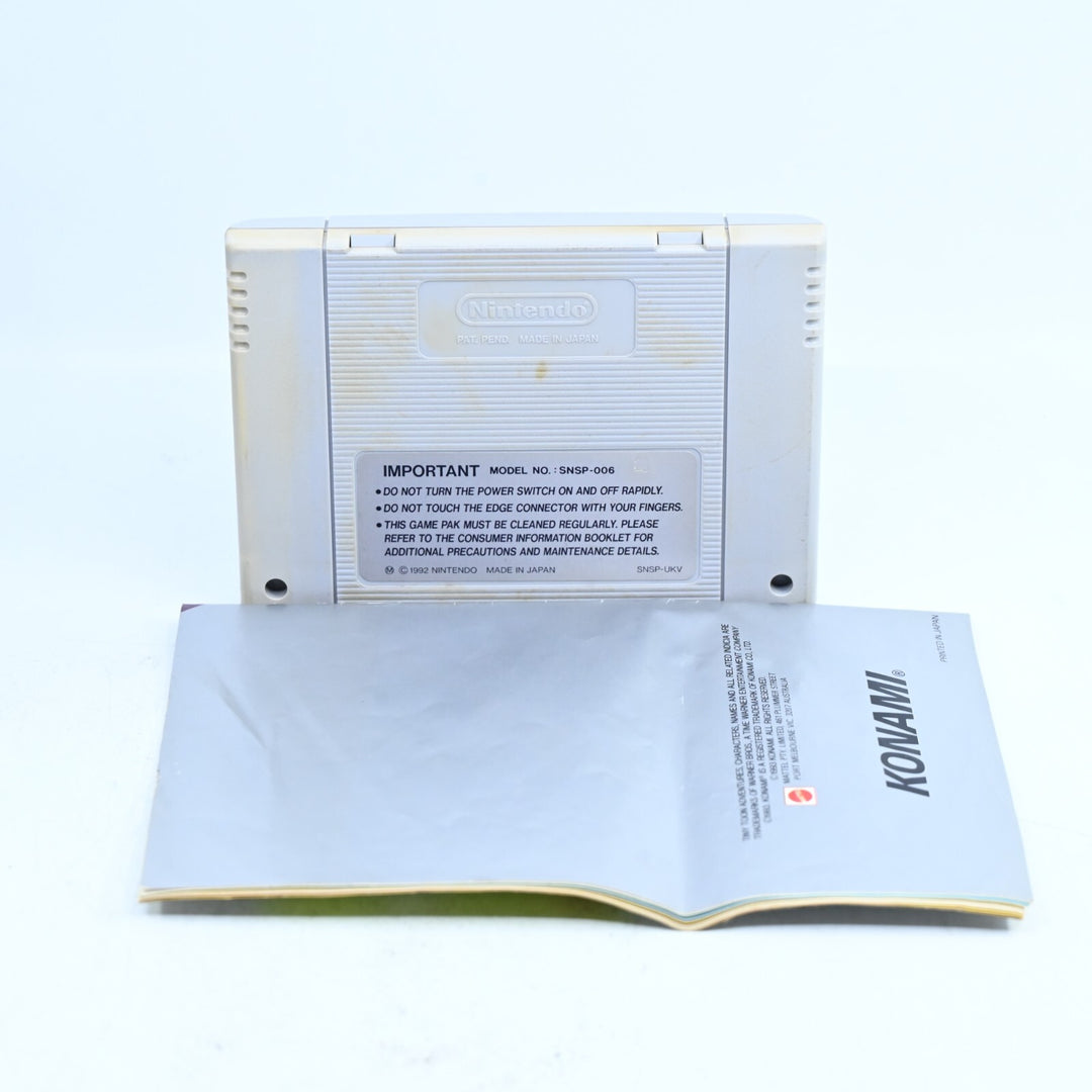 Tiny Toon Adventure: Buster Busts Loose Cart + Manual - SNES Game - PAL