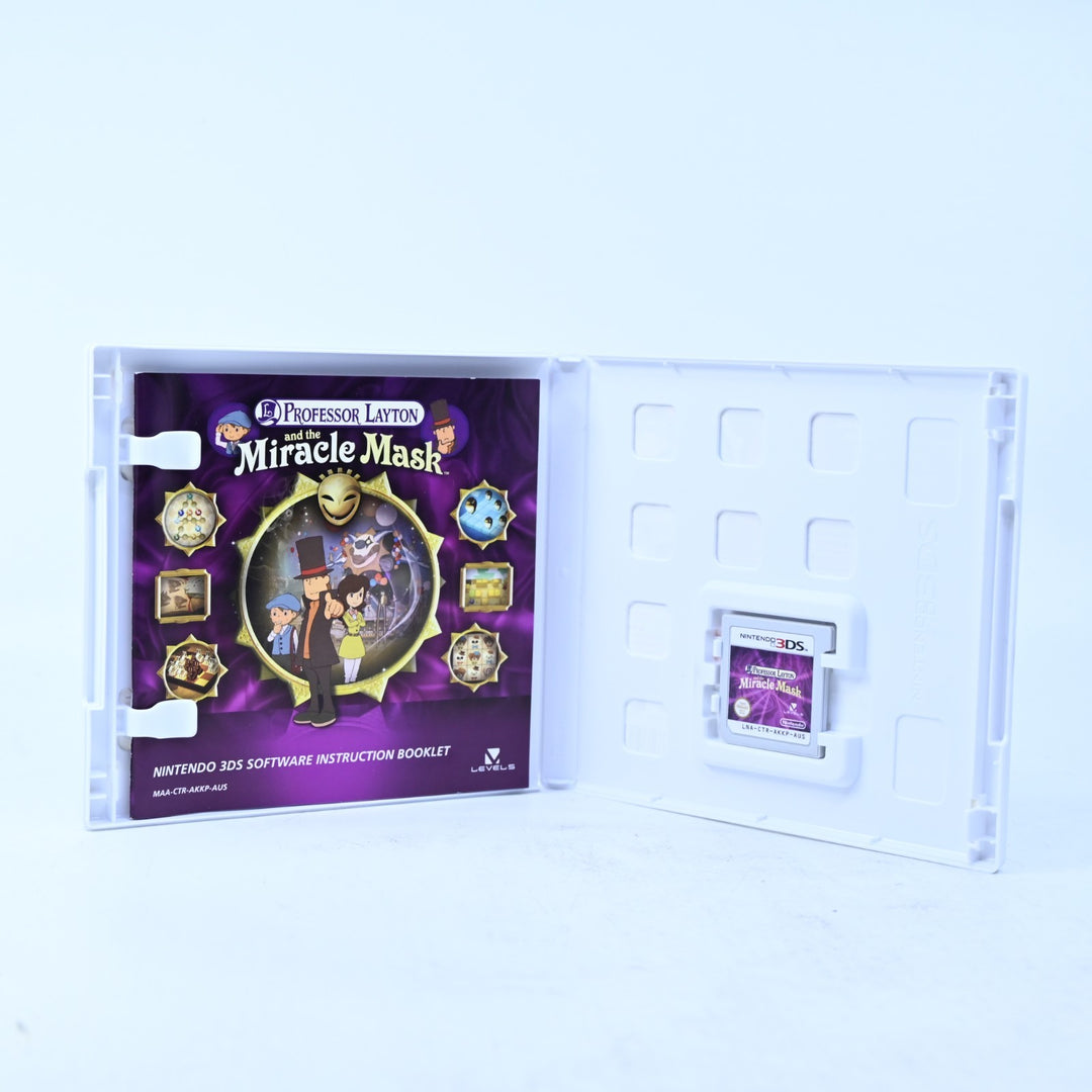 Professor Layton and the Miracle Mask - Nintendo 3DS Game - PAL + Manual