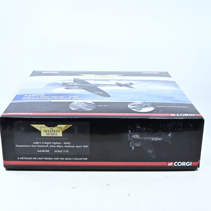 Corgi Aviation 1:72 Ju88 C-4 Night Fighter - NJG2 Karl Hulshoff AA36708 - Plane