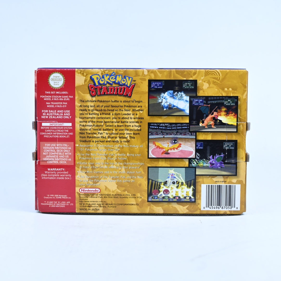 Pokemon Stadium - WITH N64 TRANSFER PAK - N64 / Nintendo 64 Boxed Game - PAL