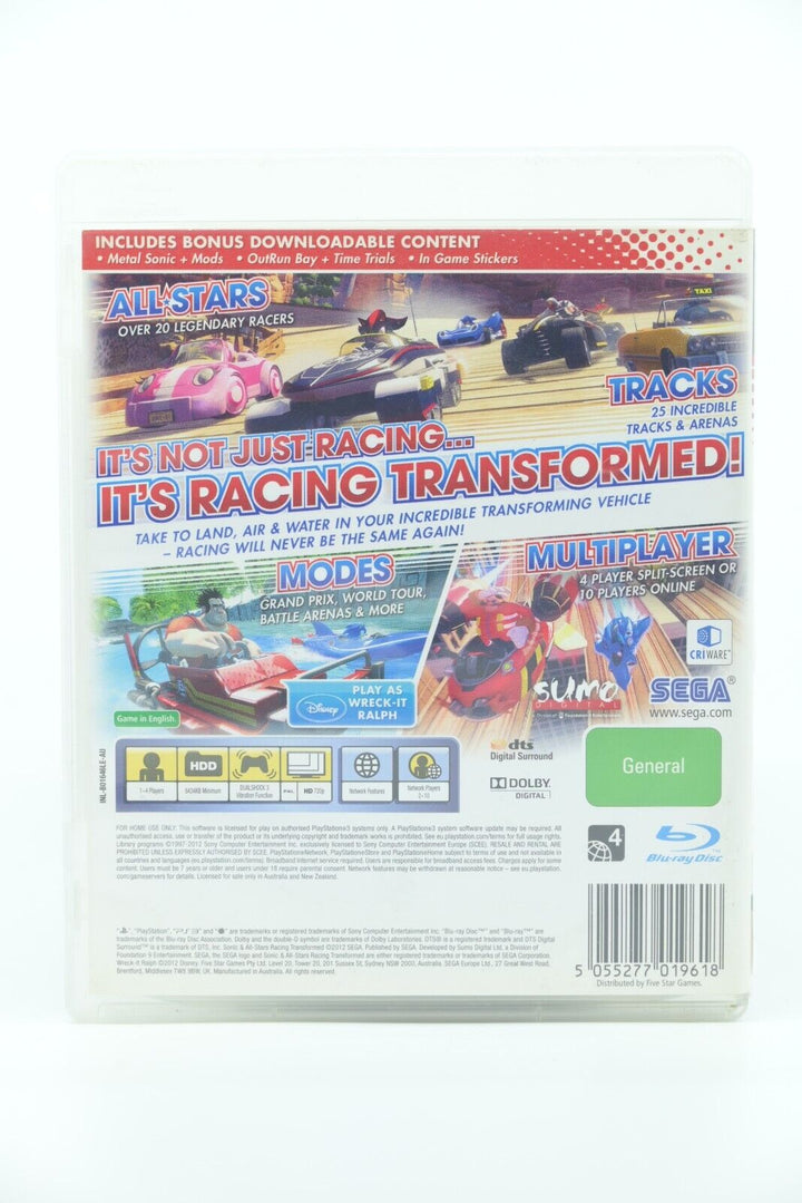 Sonic & All-Stars Racing Transformed - Sony Playstation 3 / PS3 Game