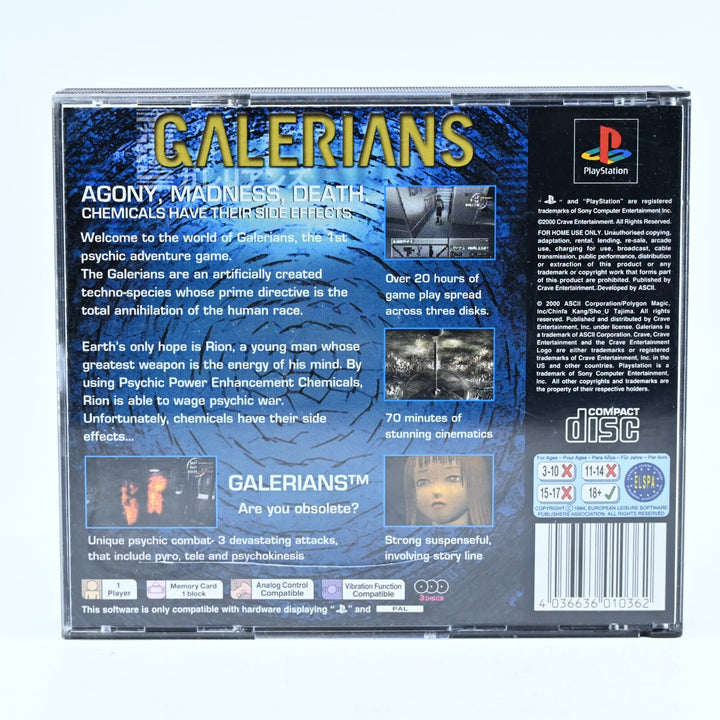 Galerians - Sony Playstation 1 / PS1 Game - No Manual - PAL - FREE POST!