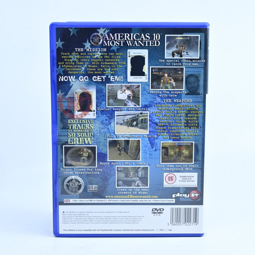 America's 10 Most Wanted - Sony Playstation 2 / PS2 Game + Manual - PAL