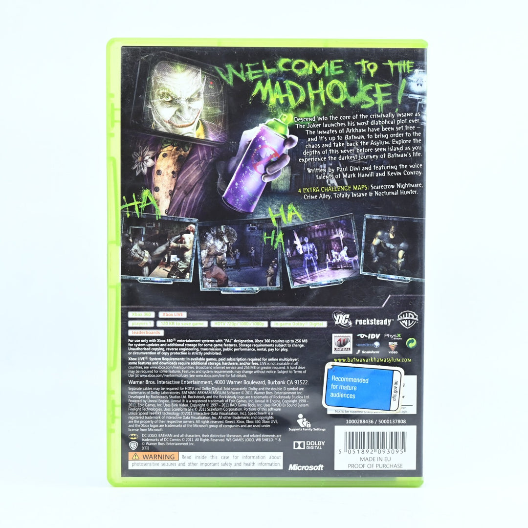 Batman: Arkham Asylum GOTY Edition - Xbox 360 Game + Manual - PAL - MINT DISC!
