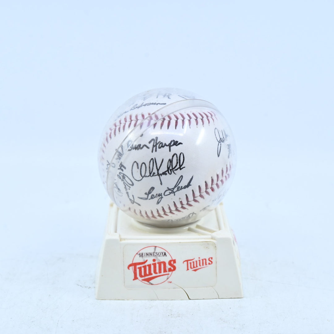 1991 Minnesota Twins World Series Team Autographed Stamped Baseball - Toy