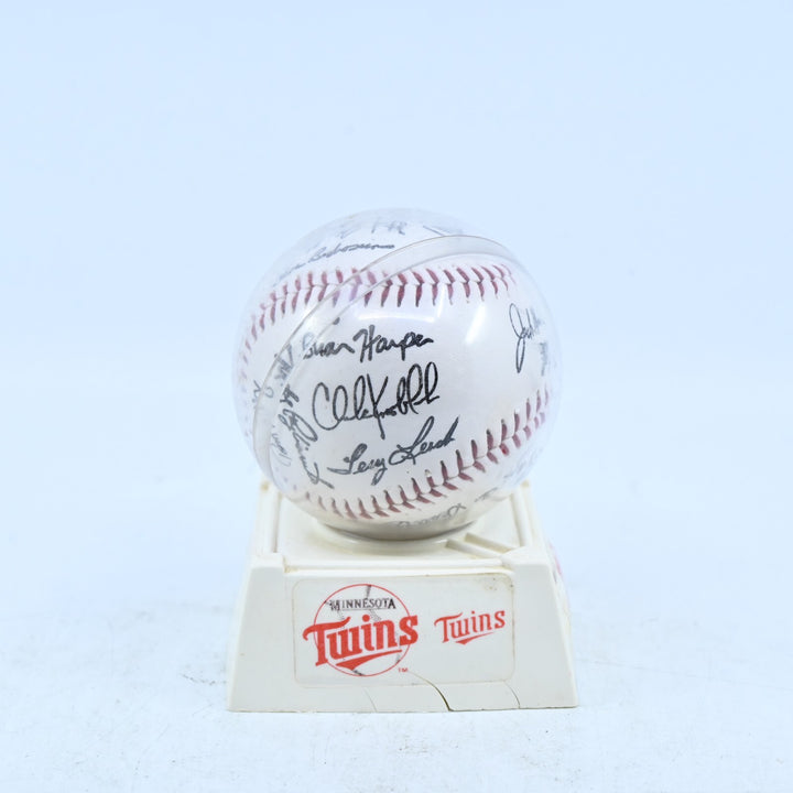 1991 Minnesota Twins World Series Team Autographed Stamped Baseball - Toy