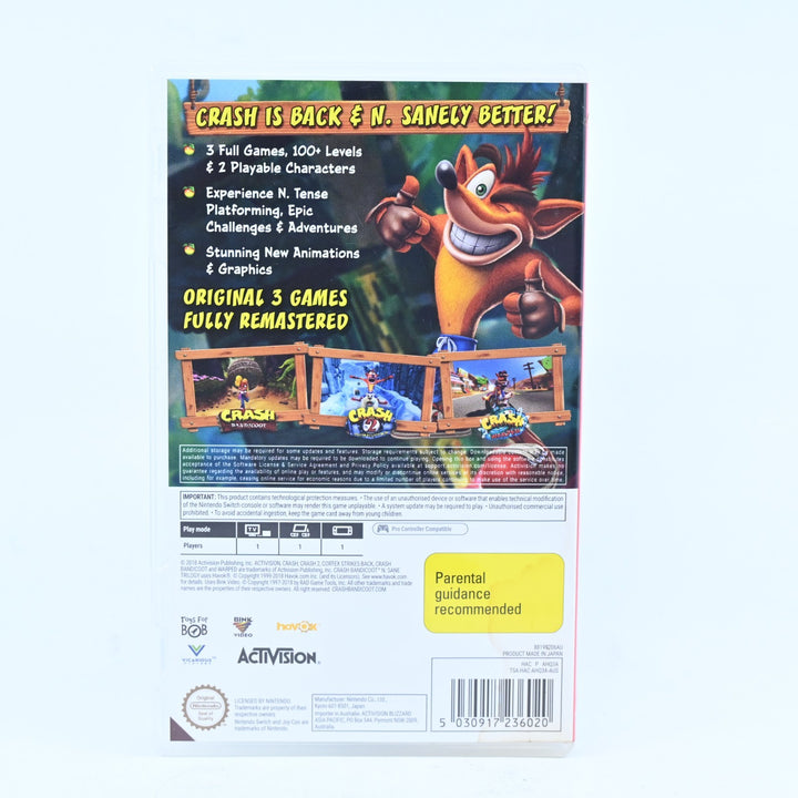 Crash Bandicoot N.Sane Trilogy - Nintendo Switch Game - FREE POST!