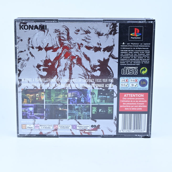 Metal Gear Solid - Sony Playstation 1 / PS1 Game + Manual - PAL - MINT DISC!