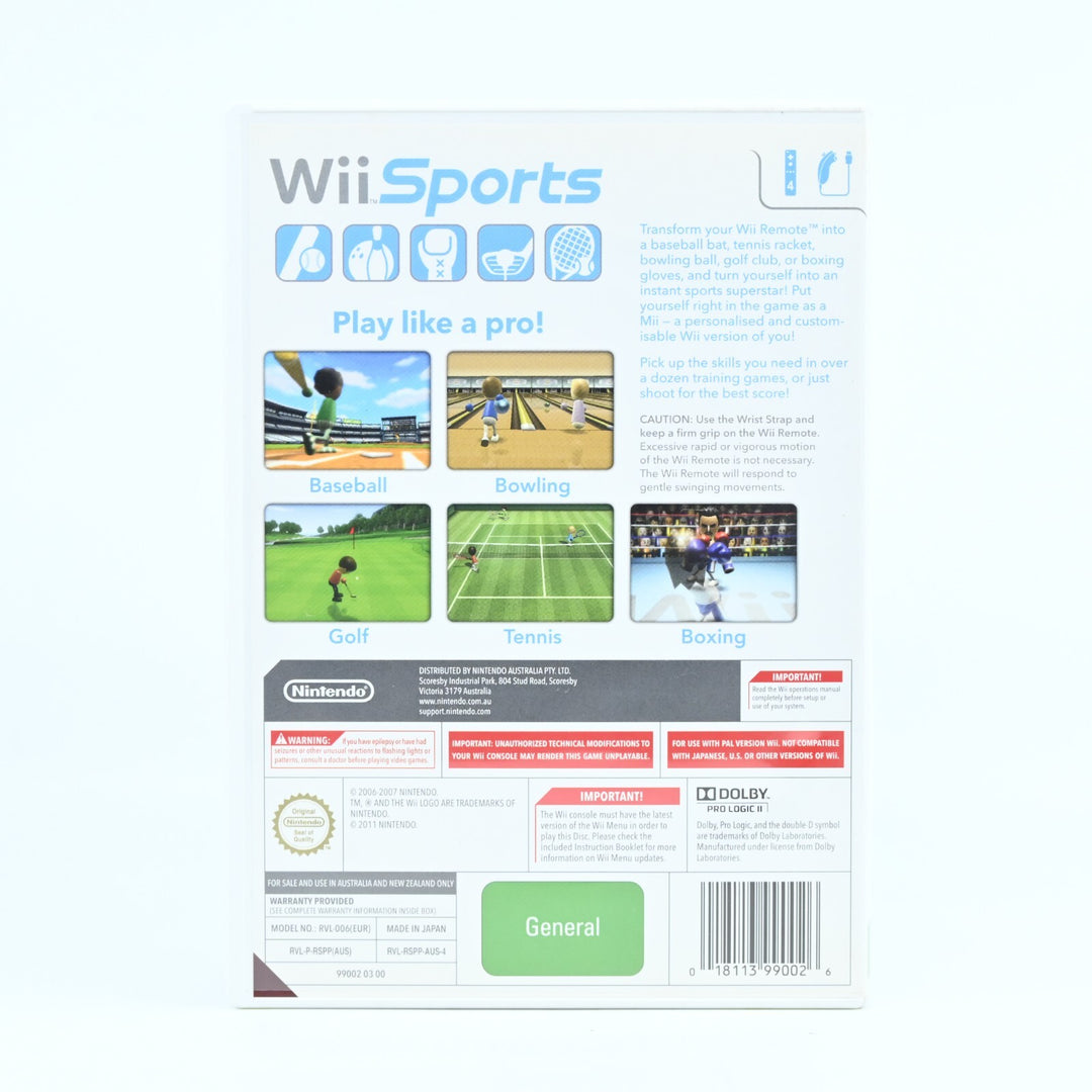 1st Print Wii Sports - Nintendo Wii Game + Manual - PAL
