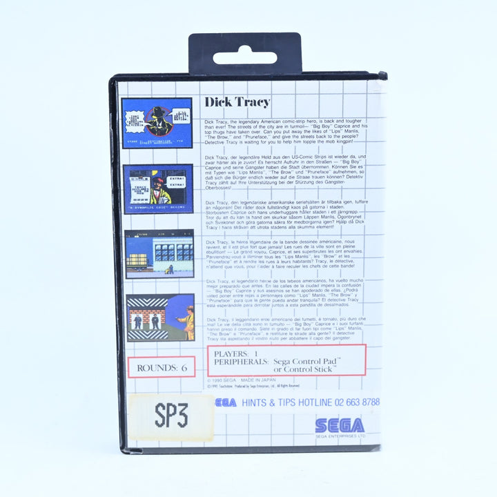 Dick Tracy - Sega Master System Game + Manual - PAL - FREE POST!