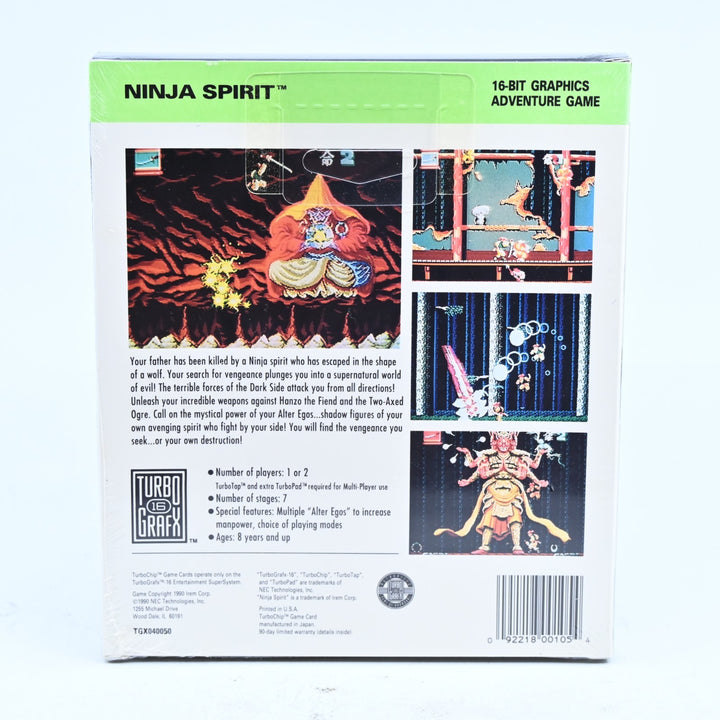 SEALED! Ninja Spirit - TurboGrafx-16 / PC Engine Boxed Game - NTSC-U/C