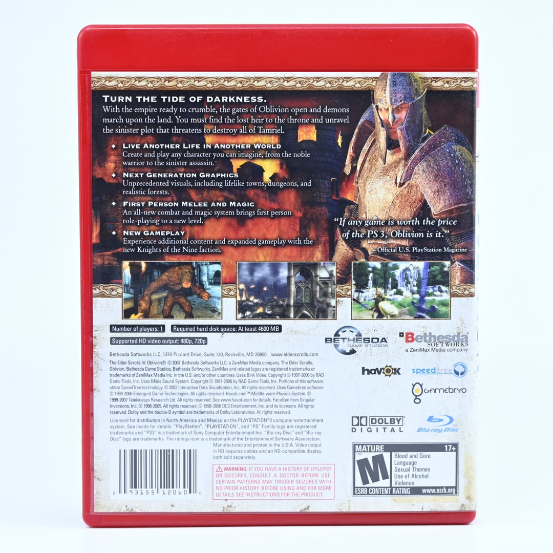 The Elder Scrolls IV: Oblivion - Sony Playstation 3 / PS3 Game + Manual + Map