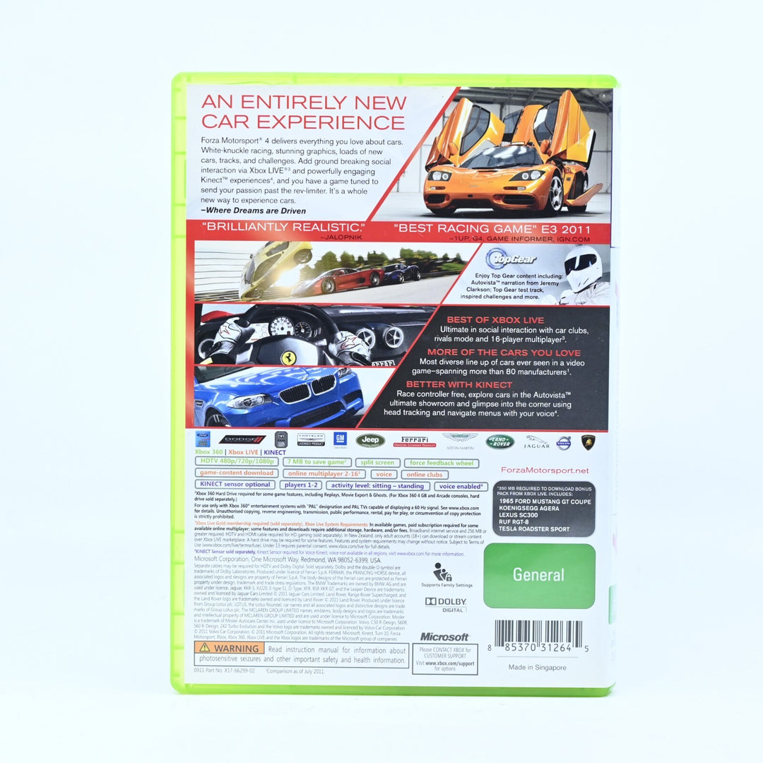 Forza Motorsport 4 - Xbox 360 Game + Manual - PAL - MINT DISC!