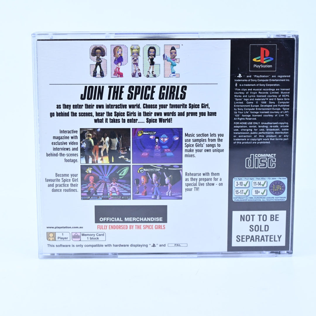 Spice World - Sony Playstation 1 / PS1 Game + Manual - PAL - MINT DISC!