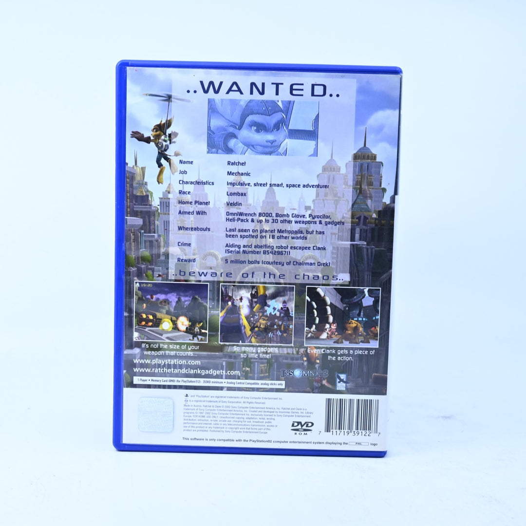 Ratchet &amp; Clank - Sony Playstation 2 / PS2 Game + Manual - PAL - MINT DISC!