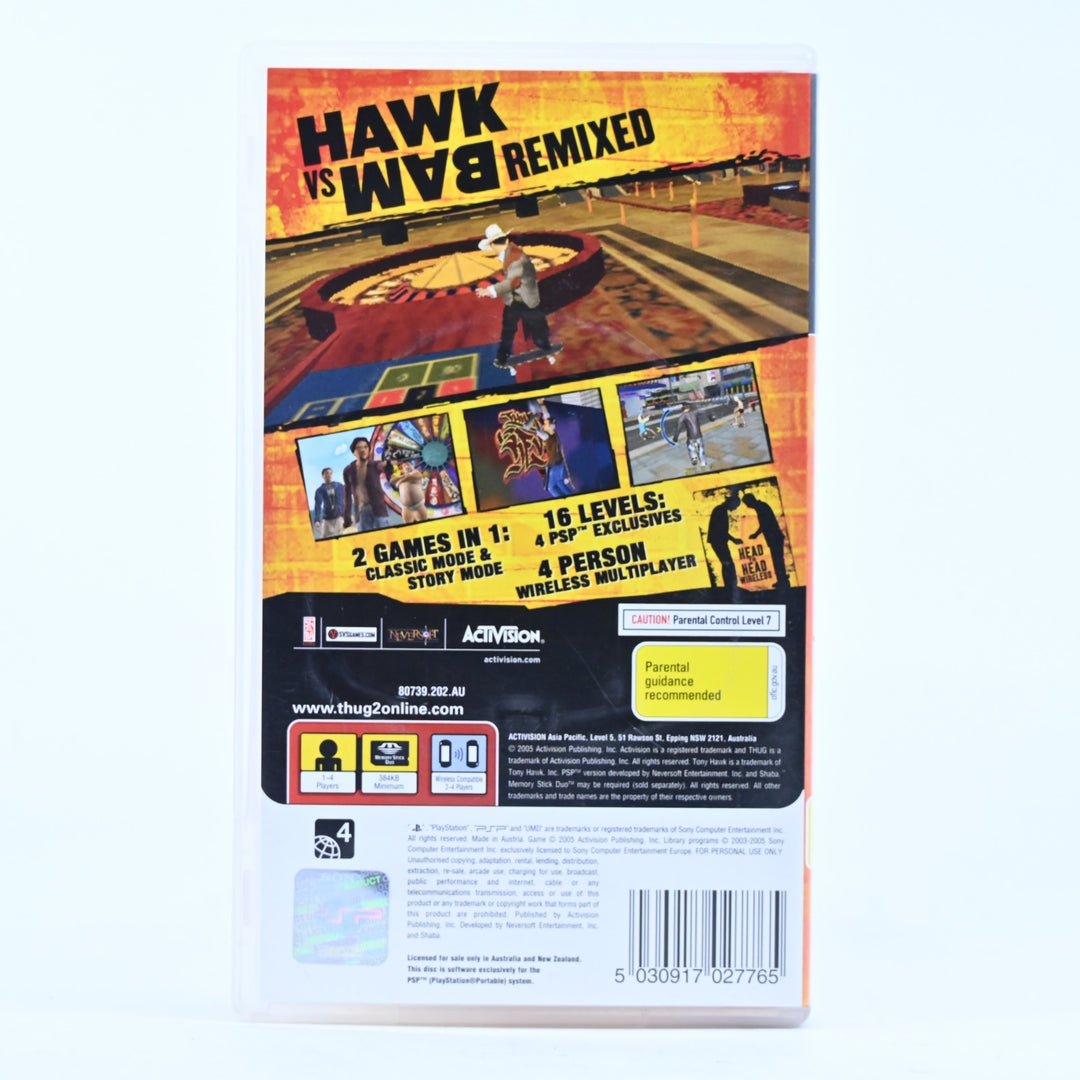 Tony Hawk's Underground 2 Remix - Sony PSP Game + Manual - FREE POST!
