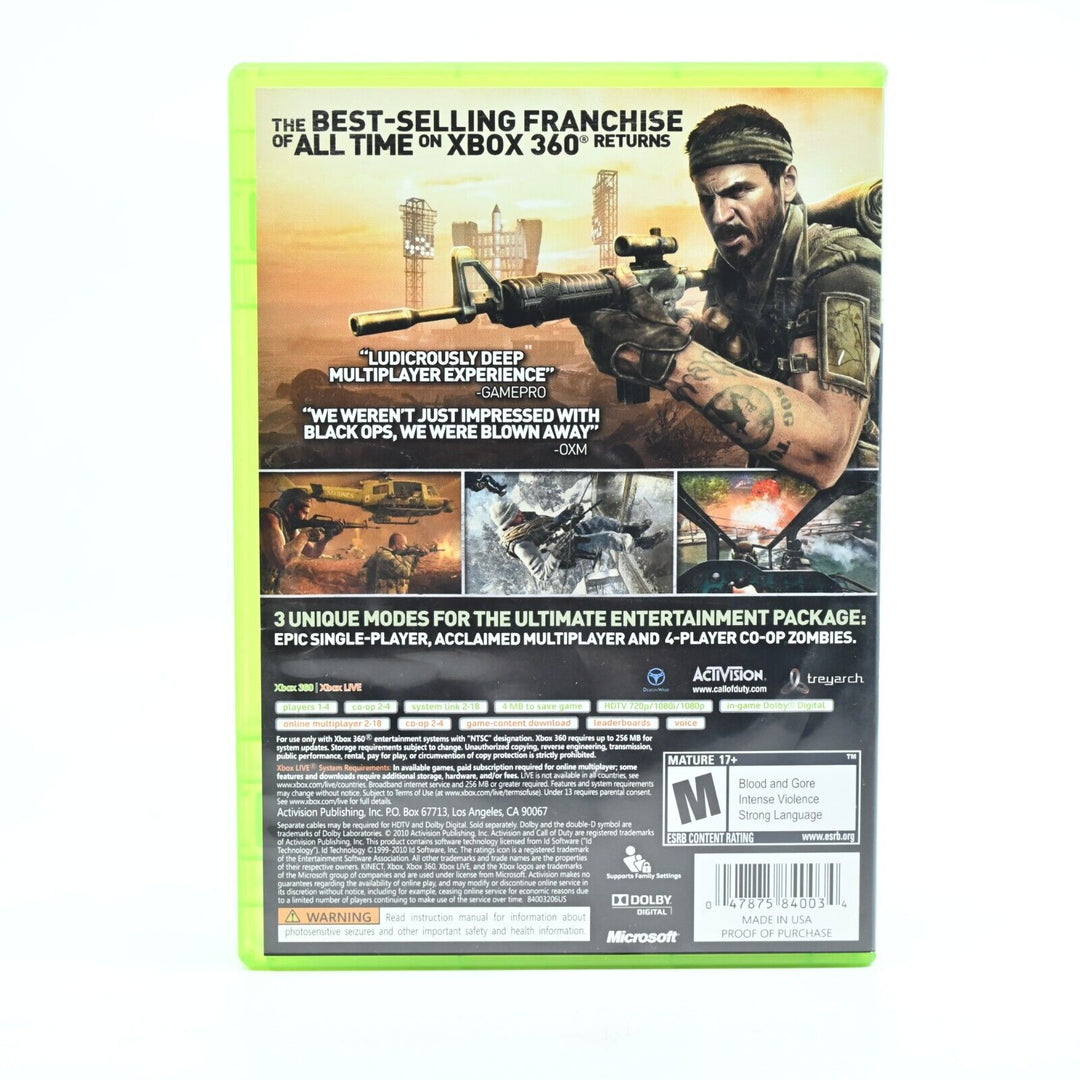 Call of Duty Black Ops - Xbox 360 Game + Manual - NTSC - FREE POST!