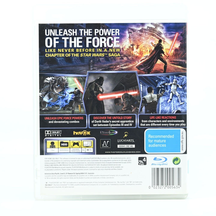 Star Wars: The Force Unleashed - Sony Playstation 3 / PS3 Game - FREE POST!