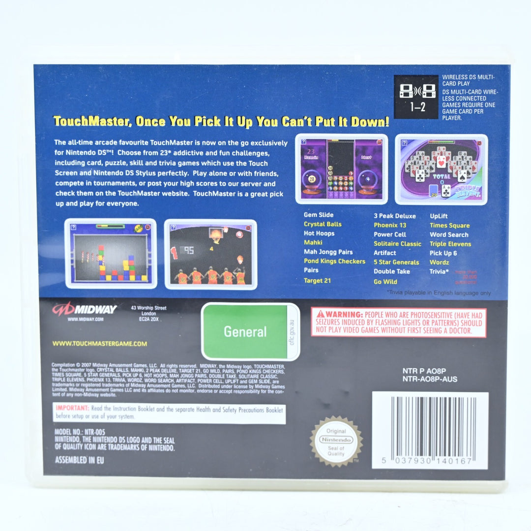 TouchMaster - Nintendo DS Game - PAL + Manual - FREE POST!