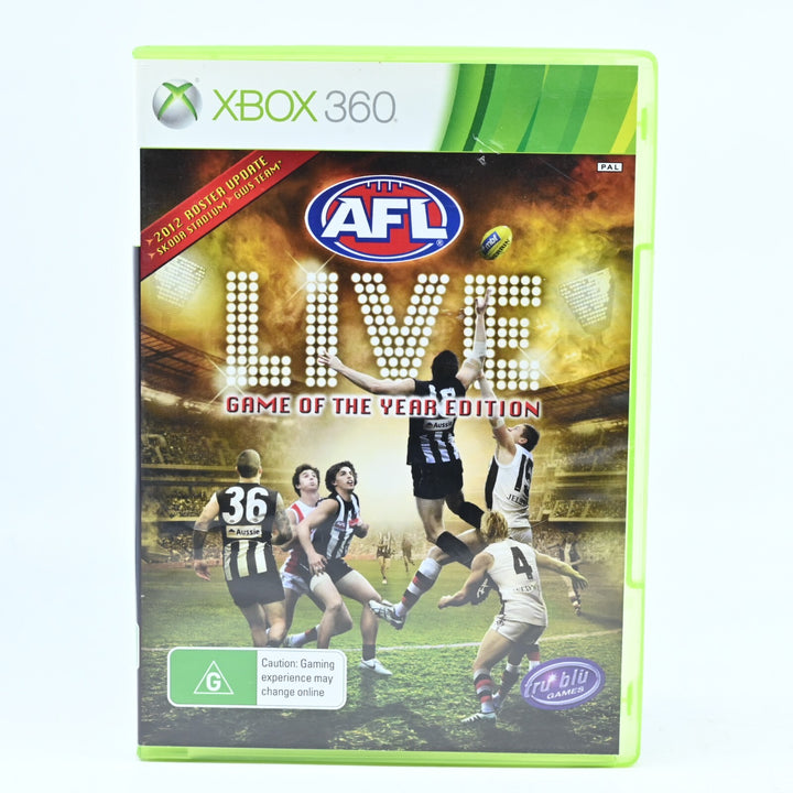 AFL Live: Game of The Year Edition - Xbox 360 Game + Manual - PAL