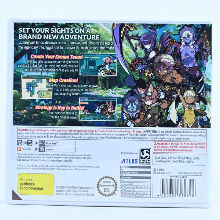 Etrian Odyssey V Beyond the Myth - Nintendo 3DS Game - PAL + Manual + Art Book