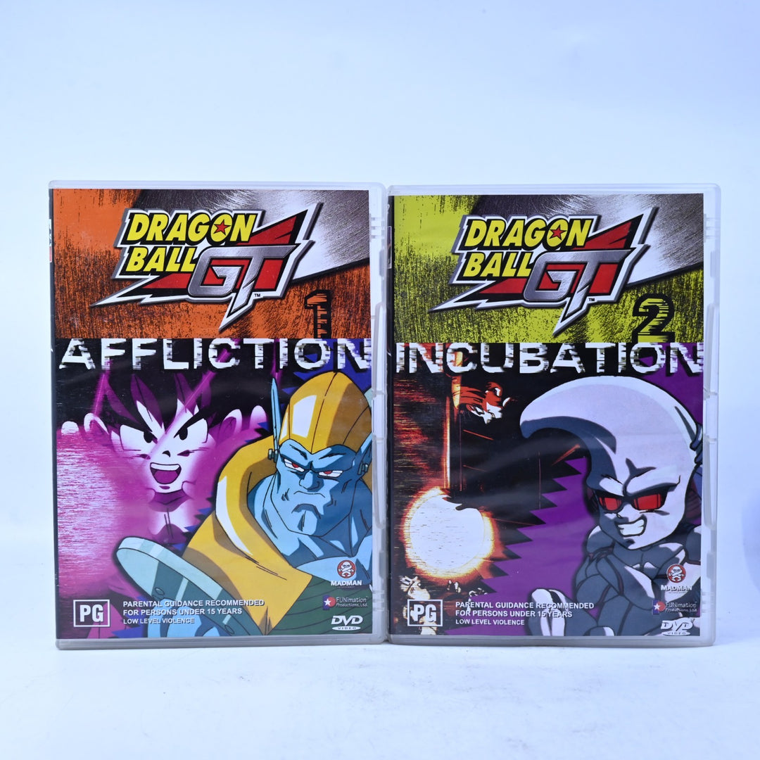 Dragon Ball GT - Vol 1 &amp; 2 - Affliction &amp; Incubation - Region 4 - Anime DVD