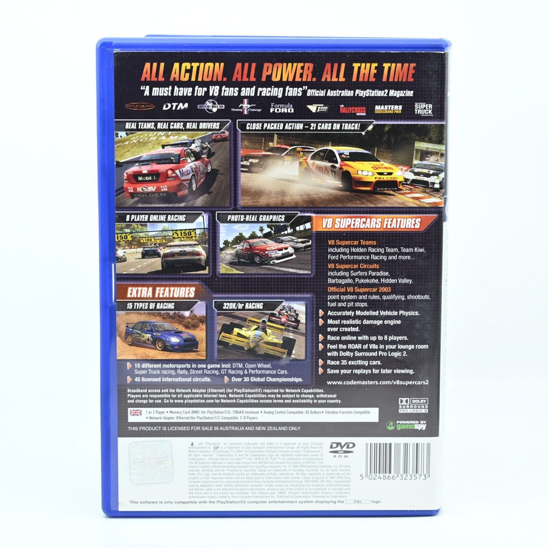 V8 Supercars Australia 2 - Sony Playstation 2 / PS2 Game + Manual - PAL