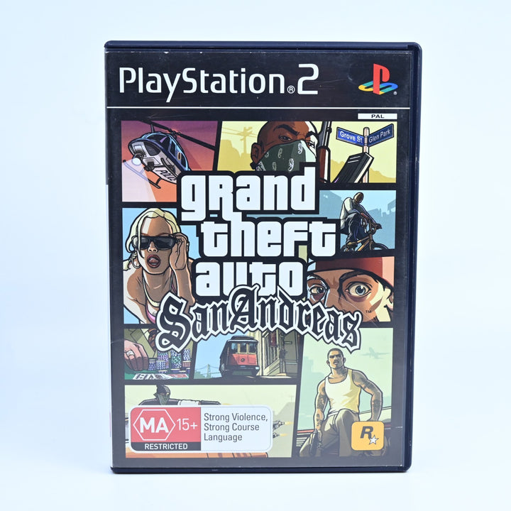 Grand Theft Auto San Andreas - Sony Playstation 2 / PS2 Game + Manual + Map