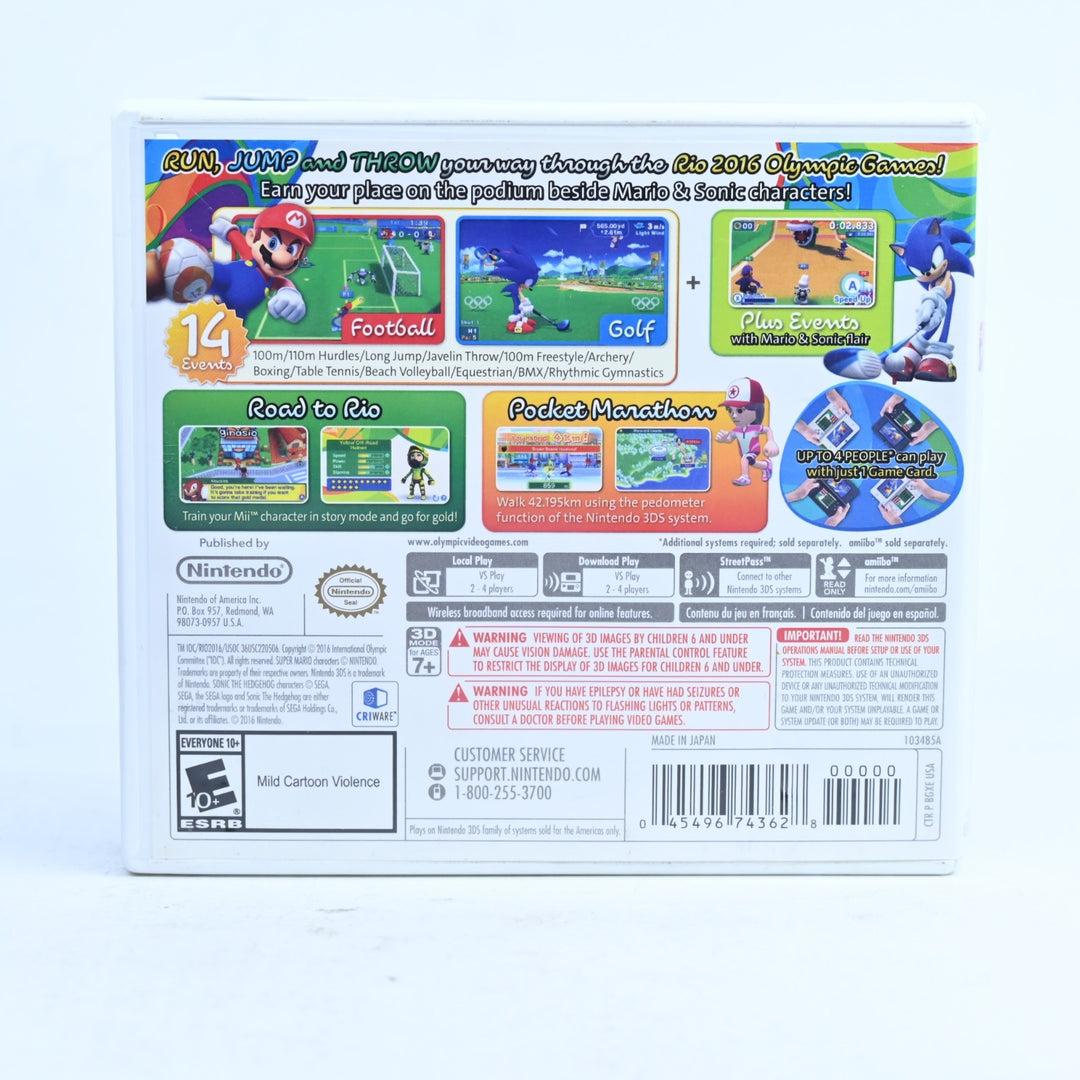 Mario & Sonic at the Rio 2016 Olympic Games - Nintendo 3DS Game - USA REGION!