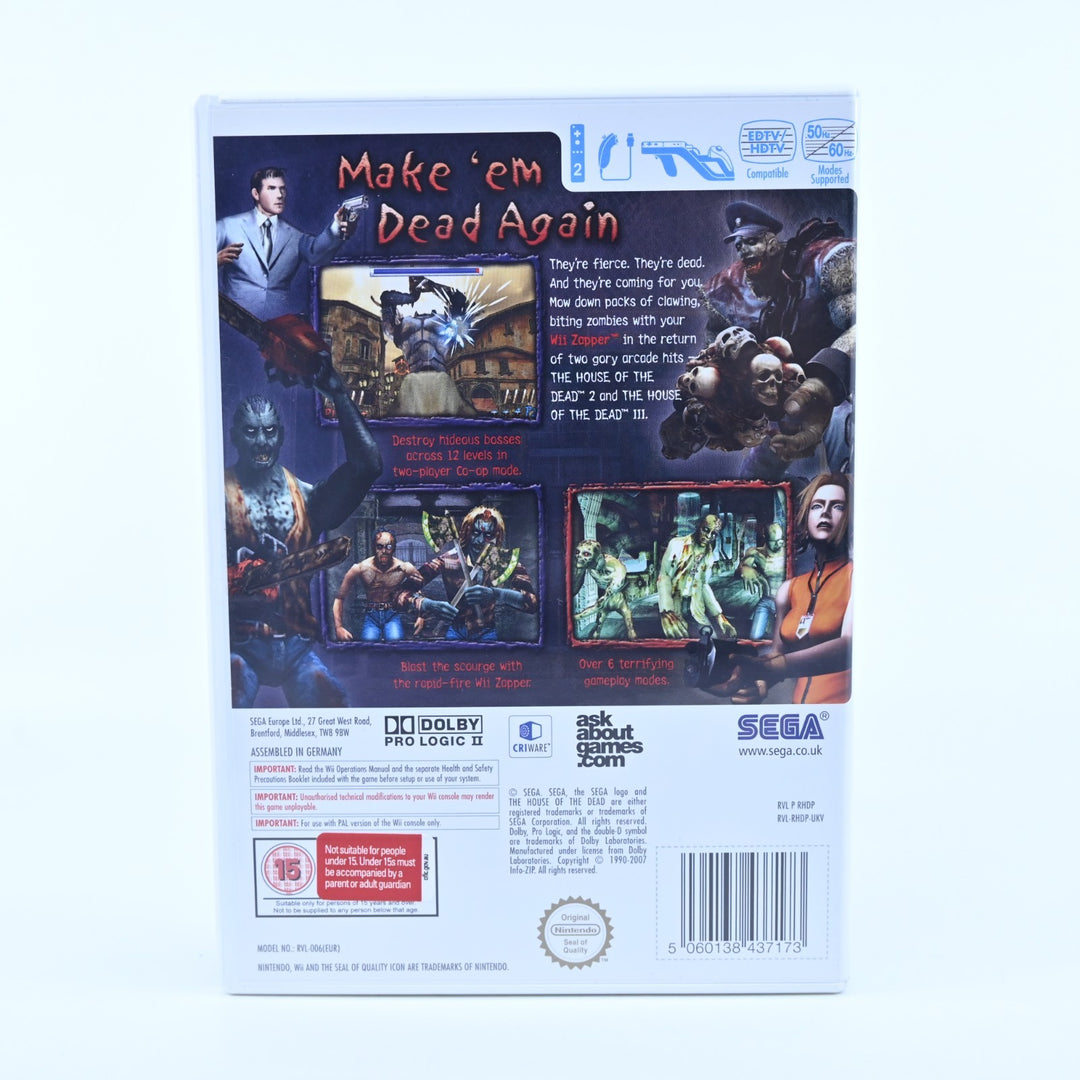 House of the Dead 2 & 3 Return - Nintendo Wii Game + Manual - PAL - MINT DISC!