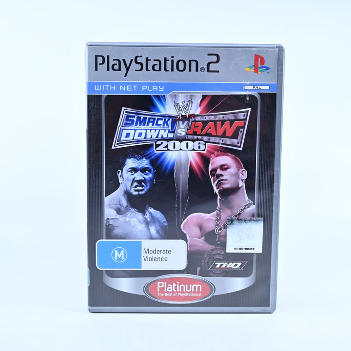 WWE SmackDown! Vs. Raw 2006 - Sony Playstation 2 / PS2 Game + Manual - PAL