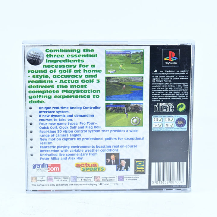 Actua Golf 3 - Sony Playstation 1 / PS1 Game + Manual - PAL - MINT DISC!