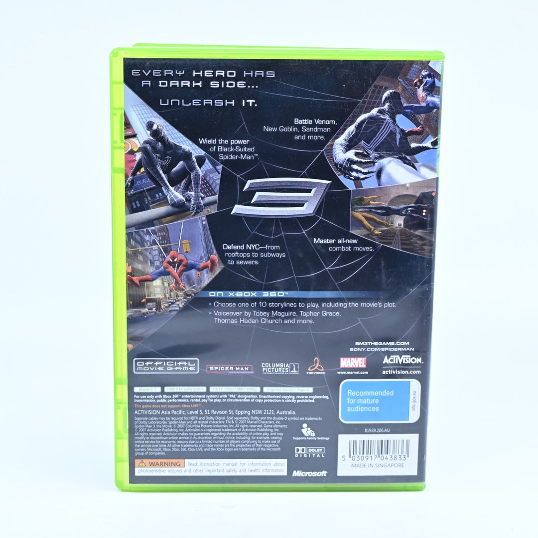 Spider-Man 3 - Xbox 360 Game + Manual - PAL - MINT DISC!