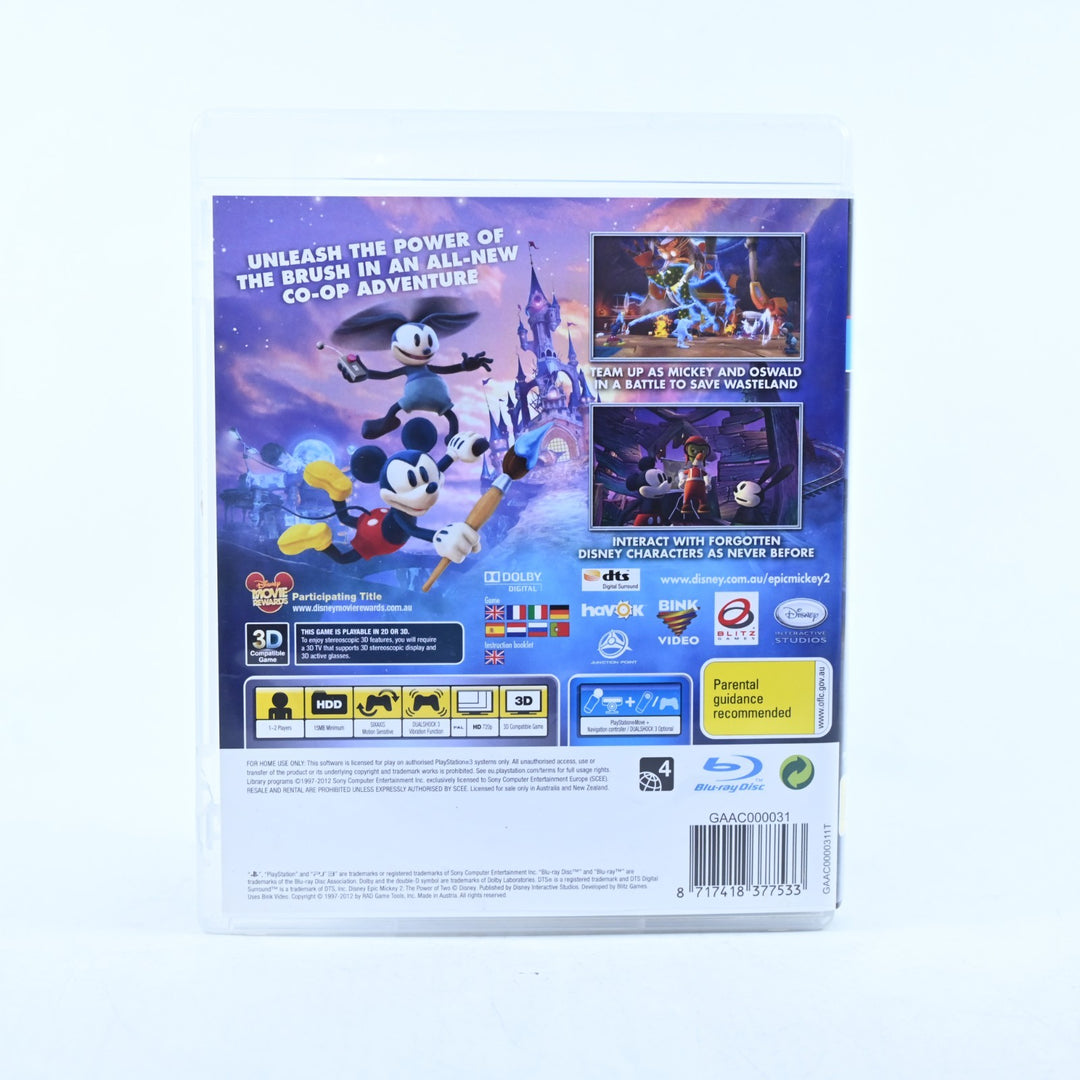 Epic Mickey 2: The Power of Two - Sony Playstation 3 / PS3 Game + Manual