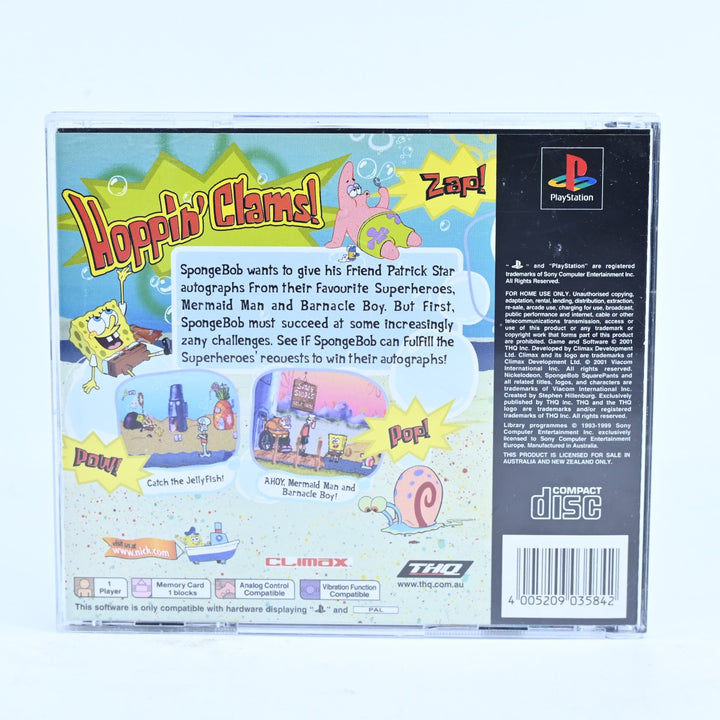 SpongeBob SquarePants: SuperSponge - PS1 Game + Manual - PAL - MINT DISC!