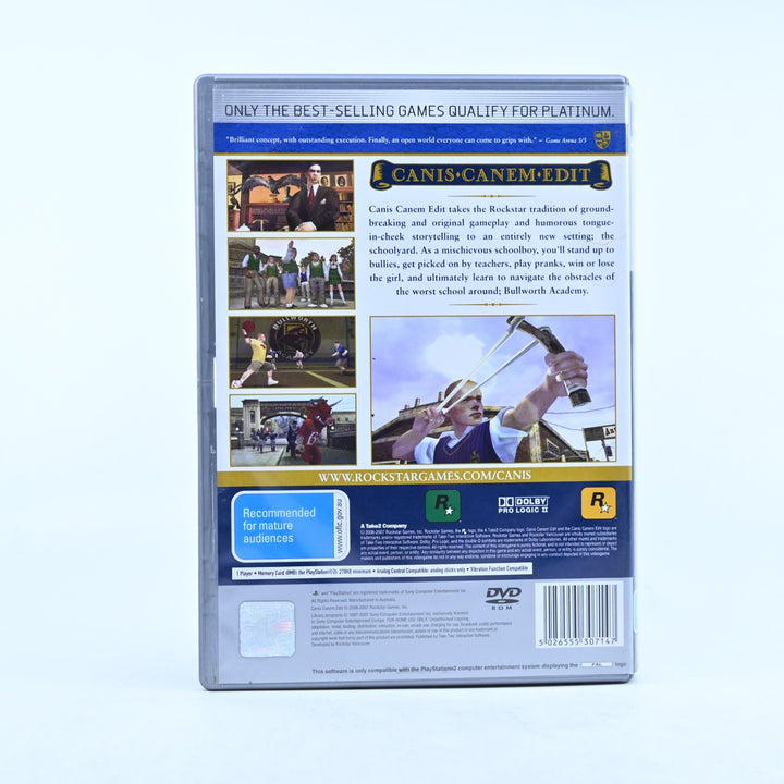 Canis Canem Edit - Bully - Sony Playstation 2 / PS2 Game + Manual - PAL