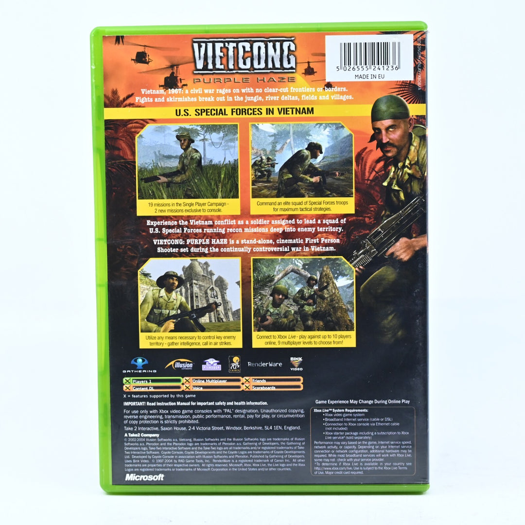Vietcong: Purple Haze - Original Xbox Game + Manual - PAL - MINT DISC!