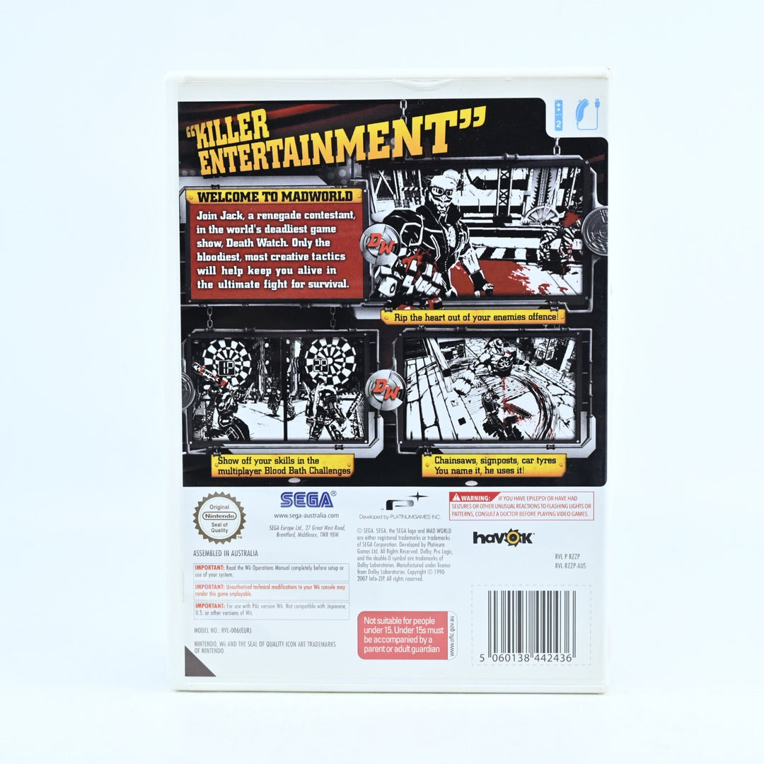 Mad World - Nintendo Wii Game + Manual - PAL - MINT DISC!